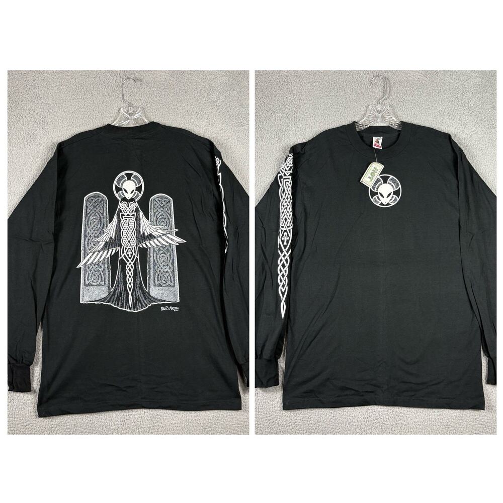 NOS Fashion Victim Alien Angelic T-shirt Men’s Large Black 90s Hot Topic RARE